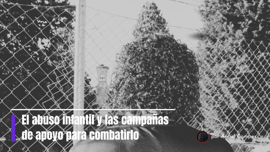 Mirando a un orfanato, de espaldas, detras de una valla. El abuso infantil y las campañas de apoyo para combatirlo