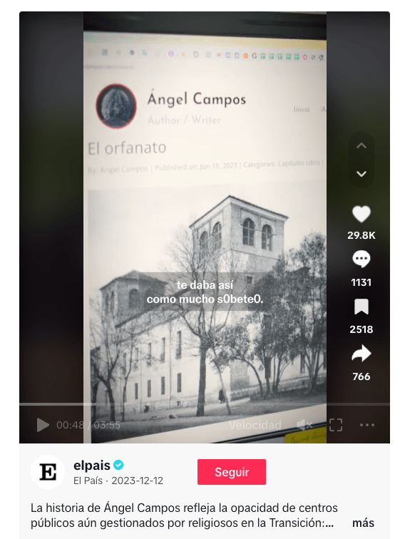 ElPais - TikTok - 12DIC23 - Abusos menor en orfanato